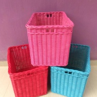 Rectangular rattan basket large jumbo storage drawer 45x30x45 cm storage box