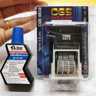 Cgs Thai Language Date Stamp Self-Inking Blue Red Stamp Chop