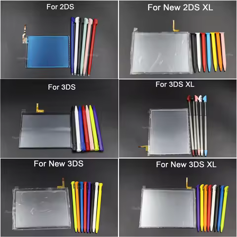 1Set stylus pen+Touch Screen Panel Display Digitizer Glass For 2DS /3DS XL LL /New 2DS XL LL /New 3D