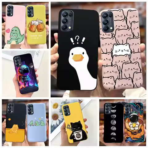 For Oppo Find X3 Lite Case CPH2145 Cute Fashion Cartoon Cover Soft Silicone Phone Case For Oppo Find