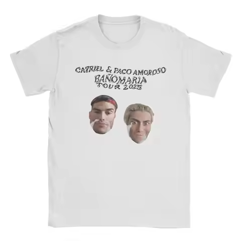 CA7RIEL & Paco Amoroso Papota Tour T-Shirt Summer Y2K Basic T-Shirts Pure Cotton Leisure Tee Shirt F