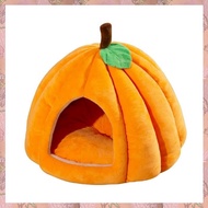 (ZVET) Pumpkin Cat Bed Cat Beds for Indoor Cats Pumpkin Shape Cat Cave BedCat Tent with Removable Cu