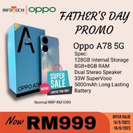 ☆ Free Shipping ☆ 100% Original Oppo A78 5G | 8GB RAM | 128GB ROM | 5000mAh Battery