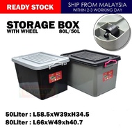 [Century]Storage Box With Wheel (Storage Box/Used Storage On Wheels) [50L,80L] Enengmultifunctional