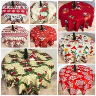 Christmas Round Table Cloth - makapal Table Cloth Table Cover Table Cloth Waterproof Round Table Clo