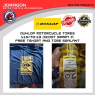 DUNLOP MOTORCYCLE TIRE 110/70-13 (SCOOT SMART F) WITH FREE DUNLOP SHIRT AND TIRE SEALANT