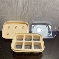 按壓式冰塊盒 製冰盒 冰塊盒 六格模具 矽膠製冰盒 冰格 冰盒 儲冰盒 製冰模具 按壓式製冰盒@c647
