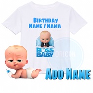 The Boss Baby Tshirt White T-shirt kids clothing birthday party tee mama papa baju baby family print