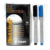 Pulpen Pilot Balliner ( Ball Liner Medium 0.8mm )- Hitam/Biru(1 LUSIN)