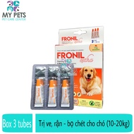 Fronil Extra nhỏ gáy hết ve rận bọ chét cho chó (size 10-20kg) (VMD) - Hộp 3 tuyp. ( 3 tubes. Full b