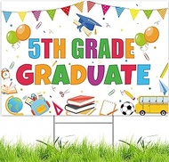 Class of 2026 5th Grade Graduation Yard Sign Grad Yard Sign with Stake Next Stop Middle School Backd