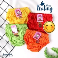 TERACOTTA19 - [ 6 PCS ] GOLDEN NICK CURLY COLOR girls' panties P251 Size S and T