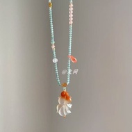 Ruyu Deshui Koi Pendant Necklace Retro New Chinese Style Niche Design Light Luxury High-End Clavicle