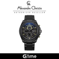 [Official Warranty] Alexandre Christie 6621MCBIPBAIV Men's Black Dial Stainless Steel Strap Watch