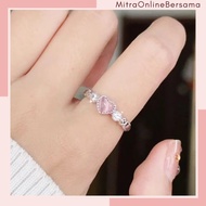 MERAH MO Love Pink Stone Ring Love//Women's Ring Accessories