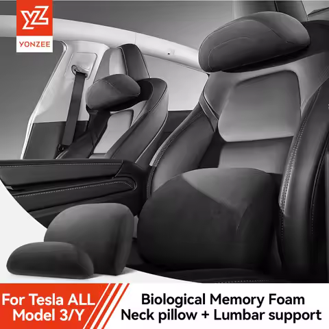 YZ For Tesla Model 3 Y Car Neck Pillow Memory Foam Protective Lumbar Back Support Car Seat Pillow He