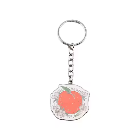 Call Me By Your Name Keychain Peach Keyring LGBT Movie Pendant Gay Sweet Love Gift