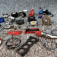 keychain turbo sound keychain turbo Rantai kunci yang diubah suai turbo brek penyerap kejutan roda gantungan kunci kereta dan motosikal kreatif loket gantungan kunci