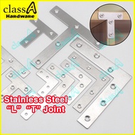 ClassAHW Stainless Steel L T Shape Flat Angle Plate Corner Brace Chair Cabinet Joint Bracket Angle Connector