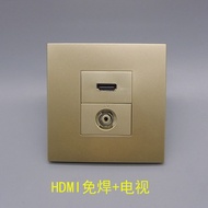 Champagne Gold Type 86 HDMI TV HD Solderless Cable TV Cable TV HDMI HD Audiovisual TV Panel