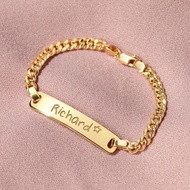 New Arrival 24K Gold Plated Laser Name Custom Bracelet