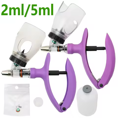 2ml /5ml Automatic Veterinary Continuous Syringe Animal Injection Adjustable Vaccine Injection for l