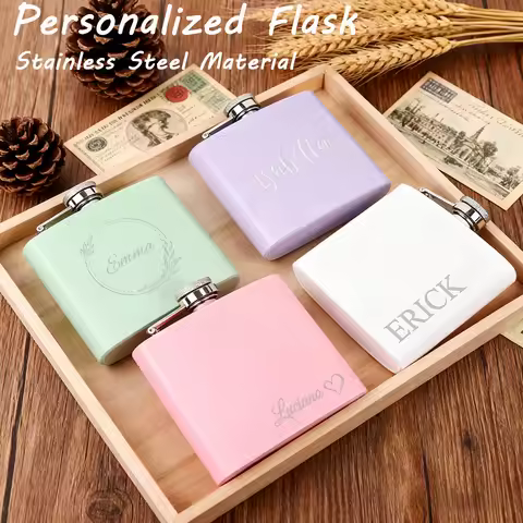 Personalised Hip flask, Custom Hip Flask with Name, Custom Bottle Wedding For her/Hen Party Gift/Bri