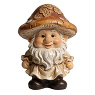 Miniature Landscape Accessory Garden Gnome Statue Mushroom Cap Gnome Statue Cute Resin Garden Gnome 