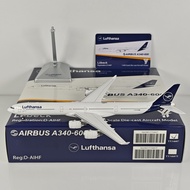 YY Wings 1: 400 Hennessa Airlines A340-600 D-AIHF D-AIHK Alloy Airplane Model