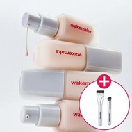 (送粉底掃+毛孔掃) Wakemake新版輕薄持久遮瑕粉底液  Wakemake Seamless Wear Foundation 2025 4月新品 現貨