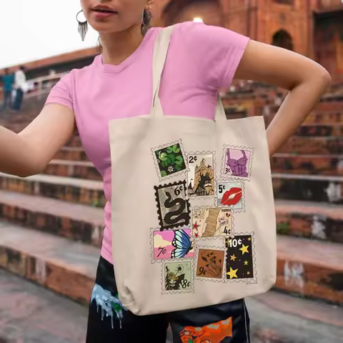 Through the Eras Swiftie Merch Eras Tour Print Eras Stamps Ladies Bag Tortured Poet Canvas Tote Bags
