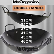 31cm,35cm,37cm,41cm,43cm,46cm Viral Wok Iron Wok Black Pan Non-Stick Iron Pan Anti-rust Iron Pan