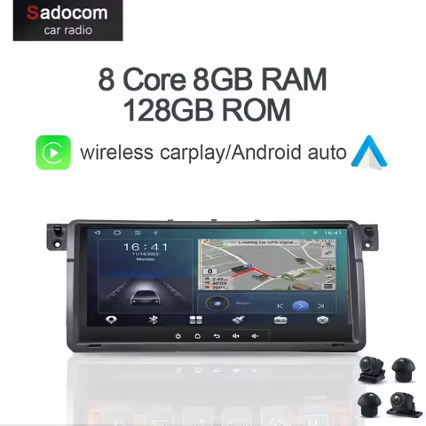 Carplay 8.8" Android 14.0 RDS autoradio 128GB ROM 8GB RAM Car Audio DVD GPS car radio Glonass for BM