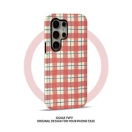 samsung galaxy s25 ultra casing samsung s25 ultra casing Simple Red Plaid Suitable for Samsung s25ul