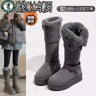 & Long Boots Long Snow Boots Fur Boots Allen Woodpecker High Tube Gray Snow Boots Women 2025 Winter 