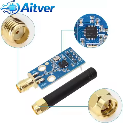 CC1101 433MHz Wireless Digital Transmission Module with SMA Antenna 1.9–3.6V DC Compatible with Ardu