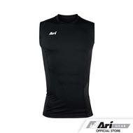 ARI COMPACT FIT SLEEVELESS - BLACK/BLACK/WHITE เสื้อแขนกุดกระชับกล้ามเนื้อ อาริ สีดำ