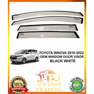 Toyota Innova 2016 to 2024 OEM Window Door Rain Visor BLACK WHITE 2017 2018 2019 2020 2021 2022 2023