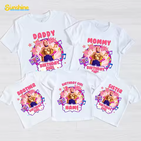 Girls Birthday Shirt 3rd Girl Tshirt Family Matching Outfits Birthday Party Kids Outfit Custom Name 