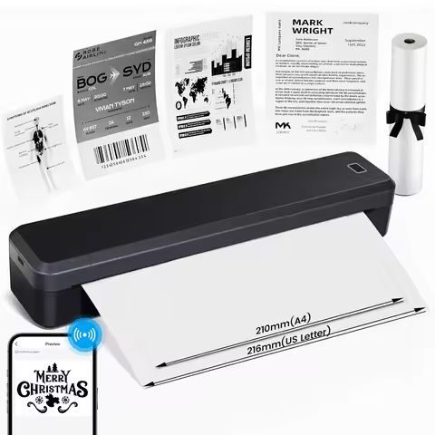 Marklife Thermal Label Printer D210 X8 Portable Bluetooth A4 Paper Tattoo Printer For School Office 