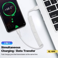 Retractable Spring Fast Charging Cable / 66W 6A Car Spring Data Cable / Super Fast Charging Charge C