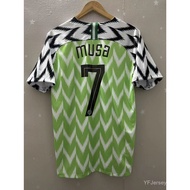 【New Style】2018 Nigeria Top Quality Home Retro Football Jersey Custom T-Shirt MUSA IWOBI MIKEL