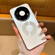 秒變mate80原機紋大圈適用於mate80promax時尚手機殼mate70pro手機保護殼創意潮流mate60pro手機殼-銀白色 華為 Mate 60 Pro