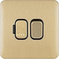 Schneider Electric Lisse Screwless Deco GGBL5010BSB Switched Single Fused Connection Unit, 13A, Doub