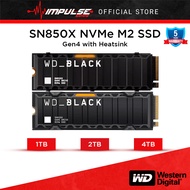 Western Digital Black SN850X NVMe M2 SSD Gen4 with Heatsink Up to 7,300 MB/s - ( 1TB / 2TB / 4TB )