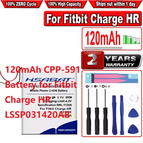 HSABAT 120mAh CPP-591 Battery for Fitbit Charge HR LSSP031420AB
