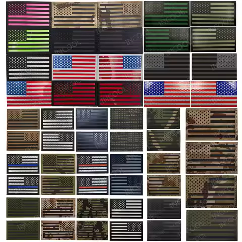 IR Reflective United States American US USA Flag Patches Shoulder Luminous Infrared Patch For Clothi