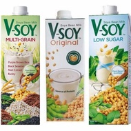 Vsoy 1 liter susu kedelai/v-soy original+vsoy multi grain+vsoy low fat