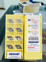 เม็ดมีด INSERT เม็ด D11 เม็ดหน้าเดียว DCGT11T302R-U LF6018 มุม 02 กัดสแตนเลส ยี่ห้อ DESKAR