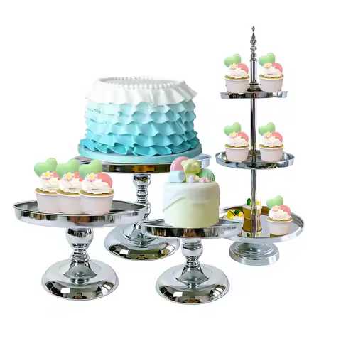 1pcs 2 tier &3 tiers gold Round Dessert cupcake stand Wedding Birthday Dessert Stand for Wedding Eve